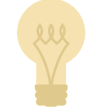 Illustrated light yellow lightbulb to indicate the idea of being memorable