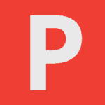 The letter "P" in a red box