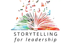 a book with the words story telling for leaders.