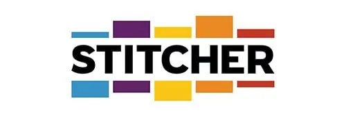 the stitcher logo is shown on a white background.