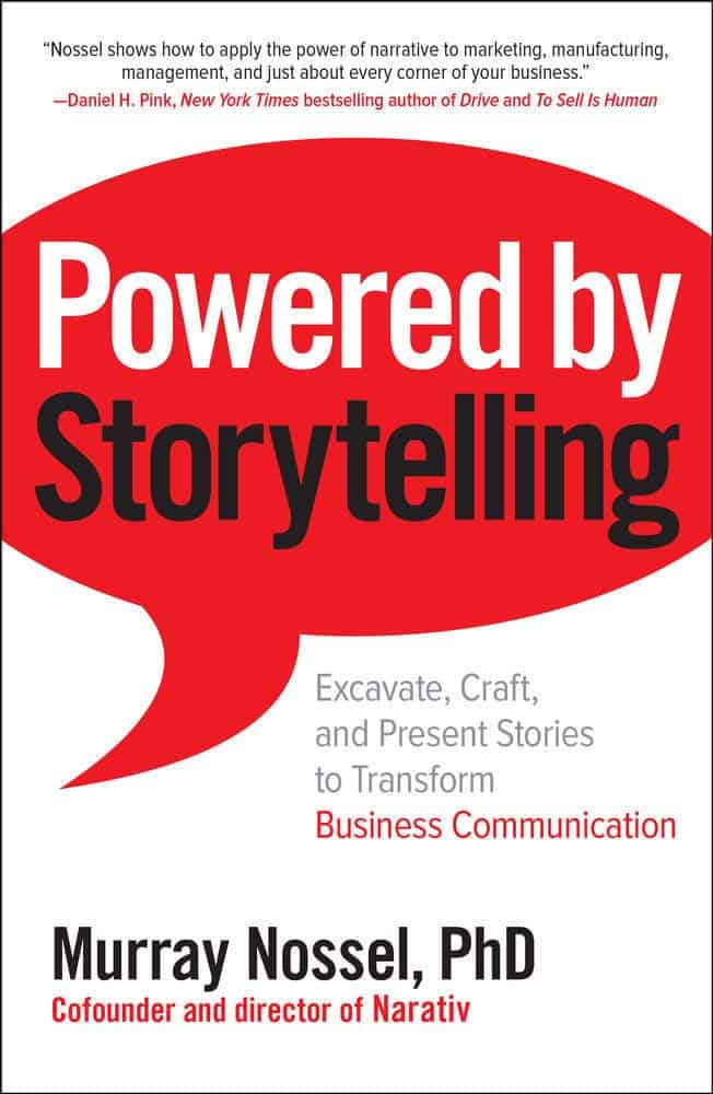 the cover of a book titled powered by storytelling.