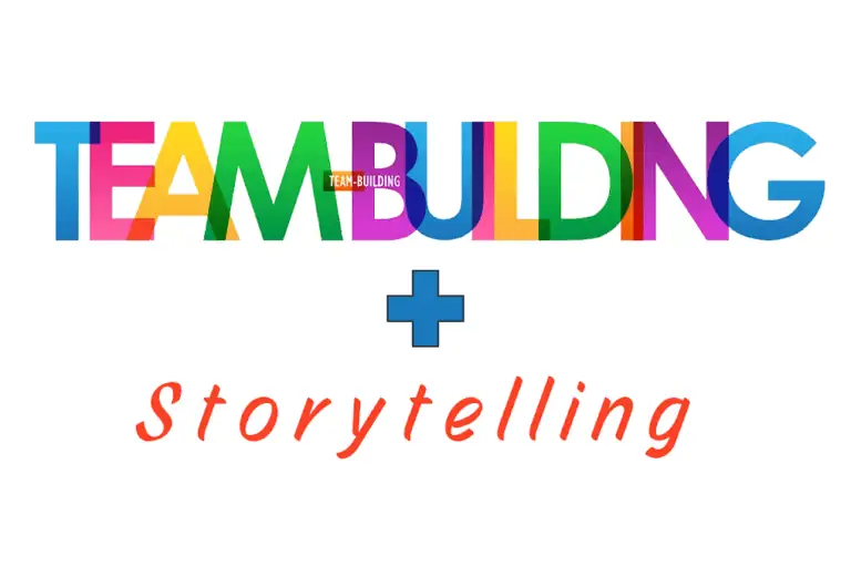 the words tambung and story telling are multicolored.
