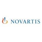 Novartis logo with stylized orange and blue emblem on the left and "Novartis" in blue text to the right.