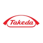 Red Takeda logo featuring the company name in cursive letters beneath a curved line.
