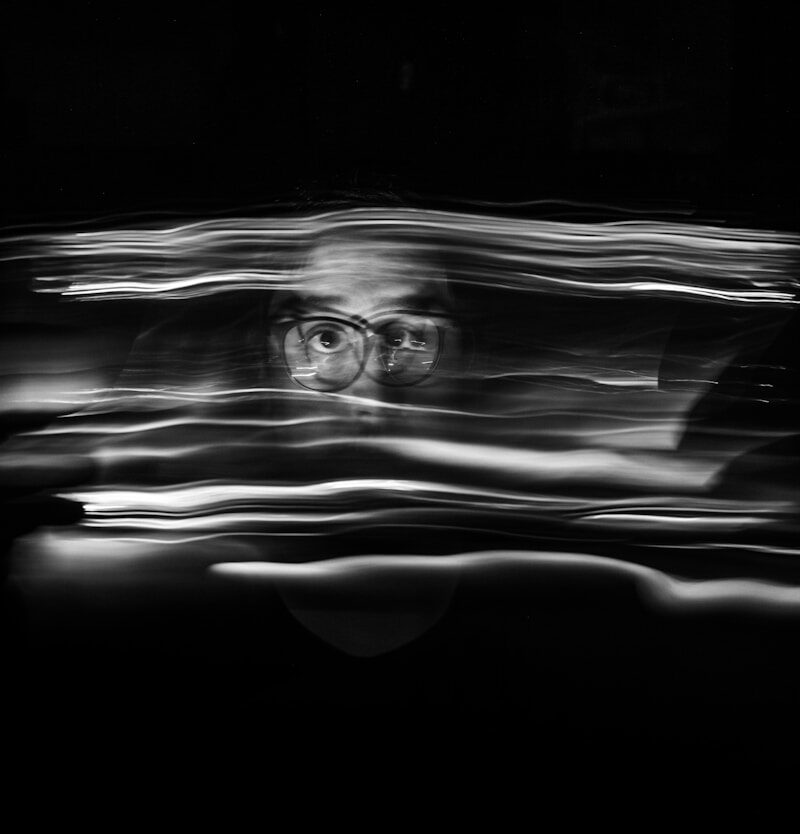 black and white abstract painting