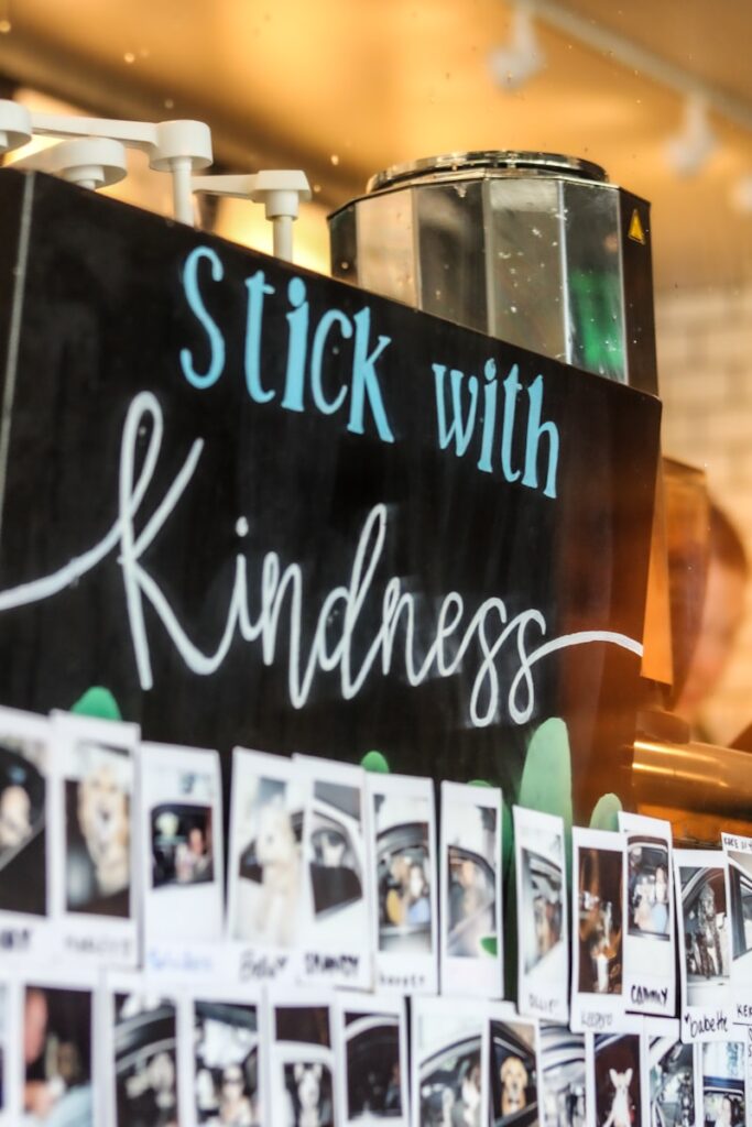 a sign with a message